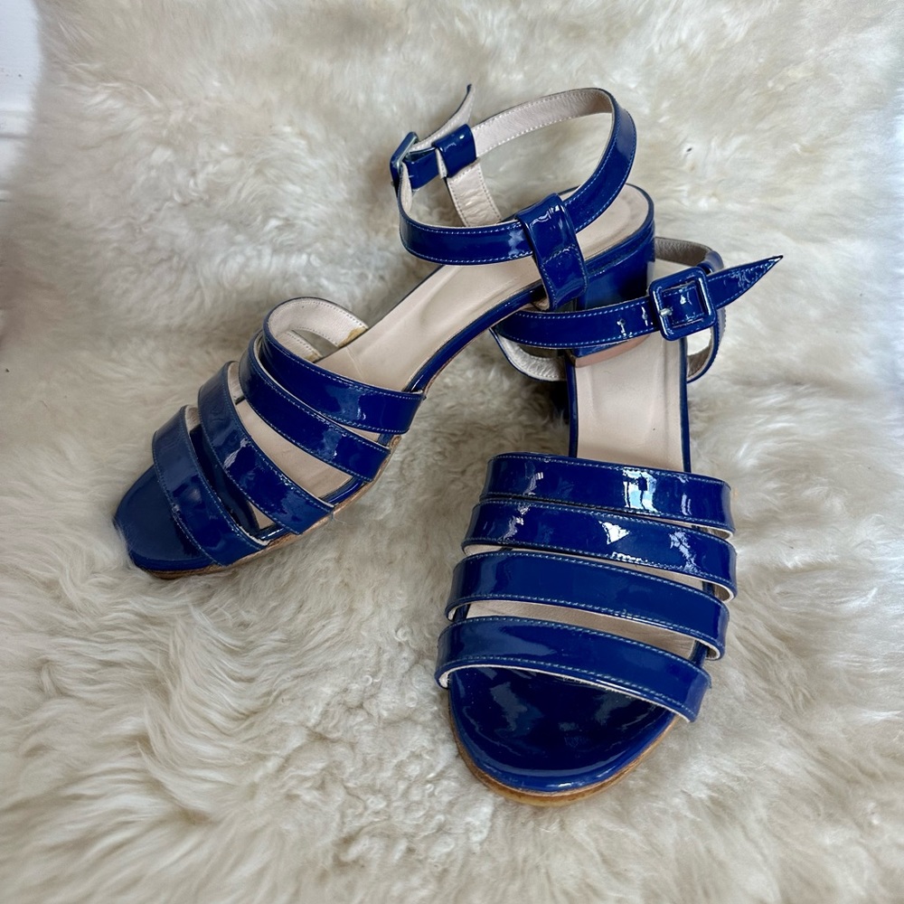 Maryam Nassir Zadeh Blue Patent Leather; Sz. 38
